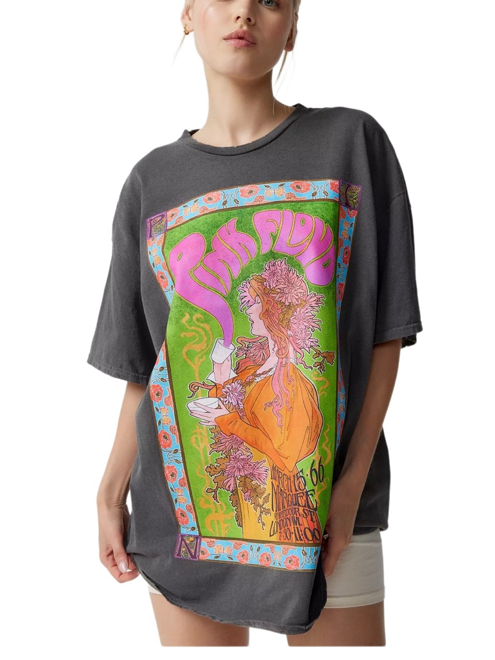 Free People x Pink Floyd Oversized Vintage Graphic Band Tee S/M New With Tags